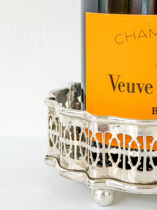 Vintage Silverplate Wine Bottle Coaster