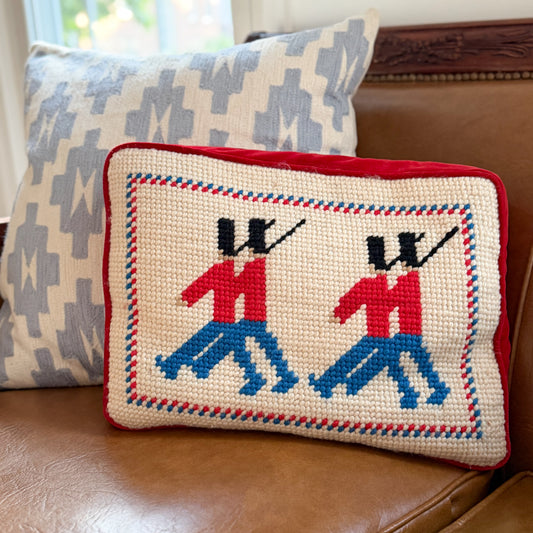 Vintage Soldier Needlepoint Pillow