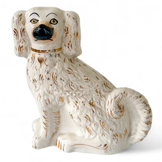 Antique Victorian Staffordshire Spaniel Dogs