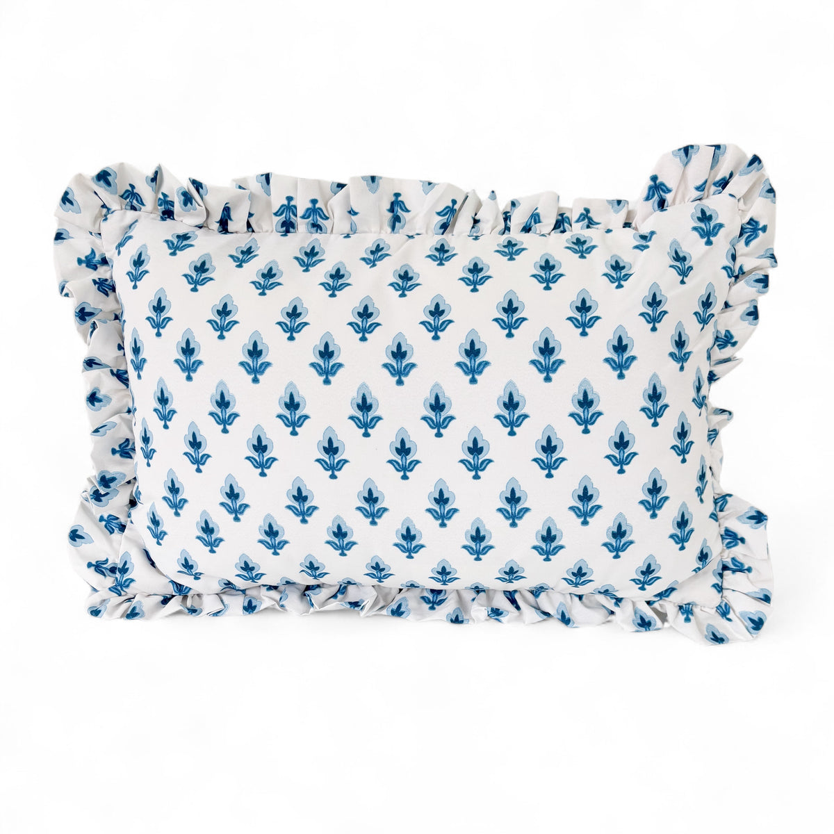 Antiquing Hand Embroidered Floral Throw Pillow
