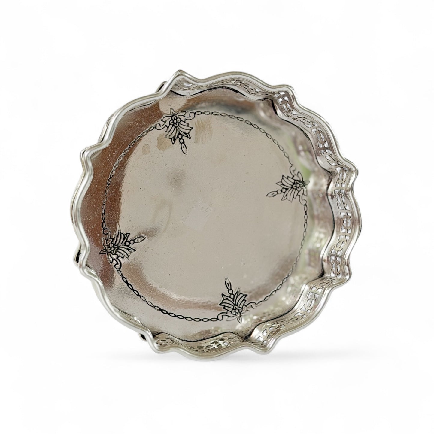 Vintage Silverplate Wine Bottle Coaster