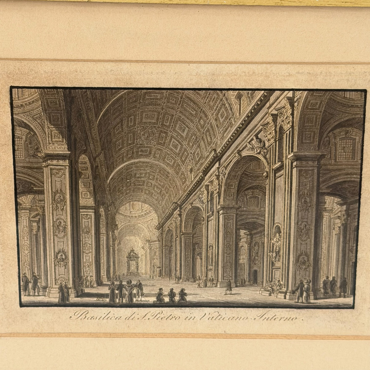 Antique St Peter’s Basilica Interior Print