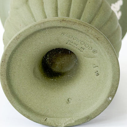 Vintage Wedgewood Sage Green Jasperware Urn Vase