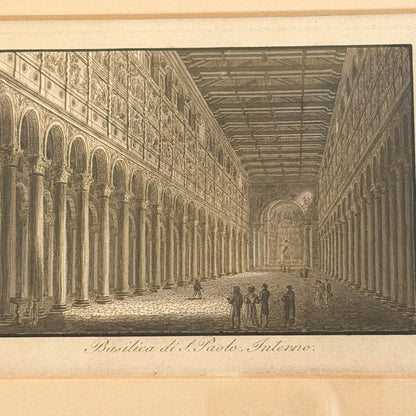 Framed Vintage Rome Basilica Architectural Print