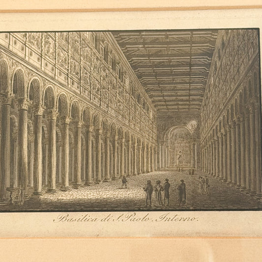 Framed Vintage Rome Basilica Architectural Print
