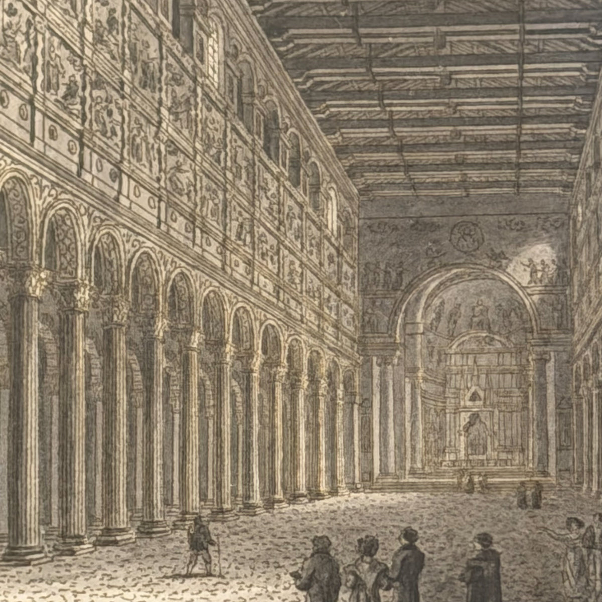 Framed Vintage Rome Basilica Architectural Print