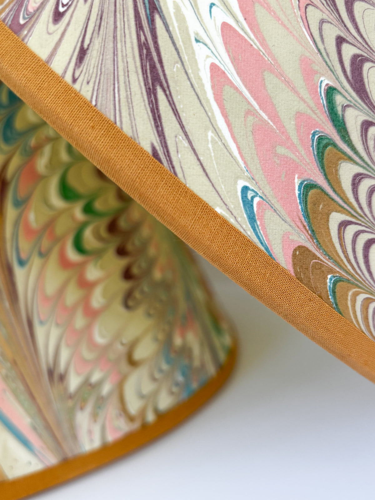 Handcrafted Marbled Empire Lampshade in Pastel Jewel Tones