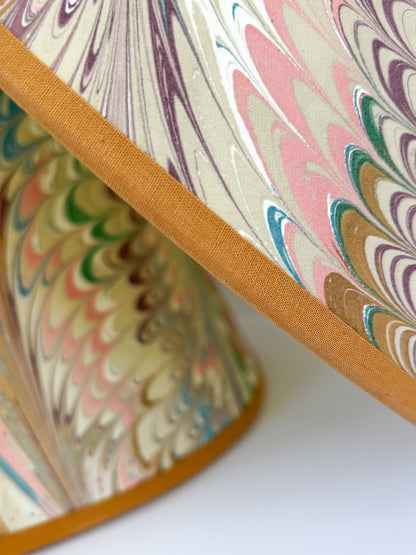 Handcrafted Marbled Empire Lampshade in Pastel Jewel Tones