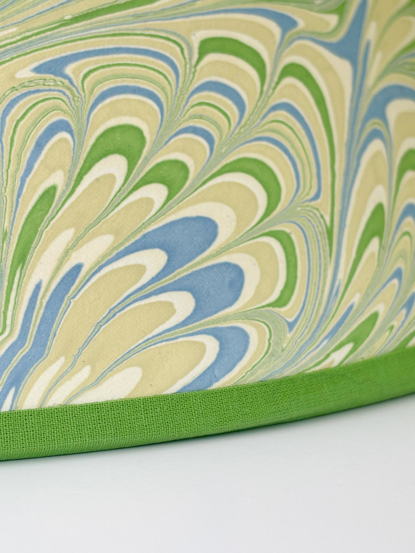 Blue and Green Handcrafted Marbled Empire Lampshade - 16 inch