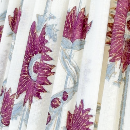 Purple Floral Pleated Lampshade