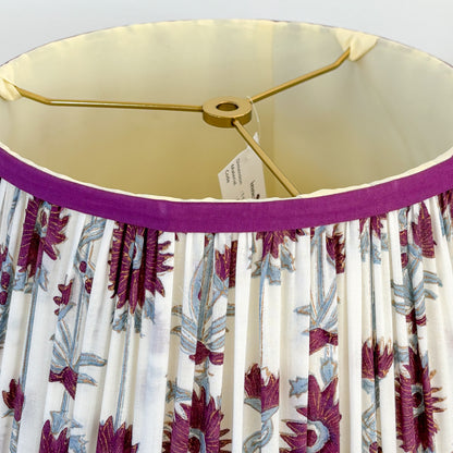 Purple Floral Pleated Lampshade