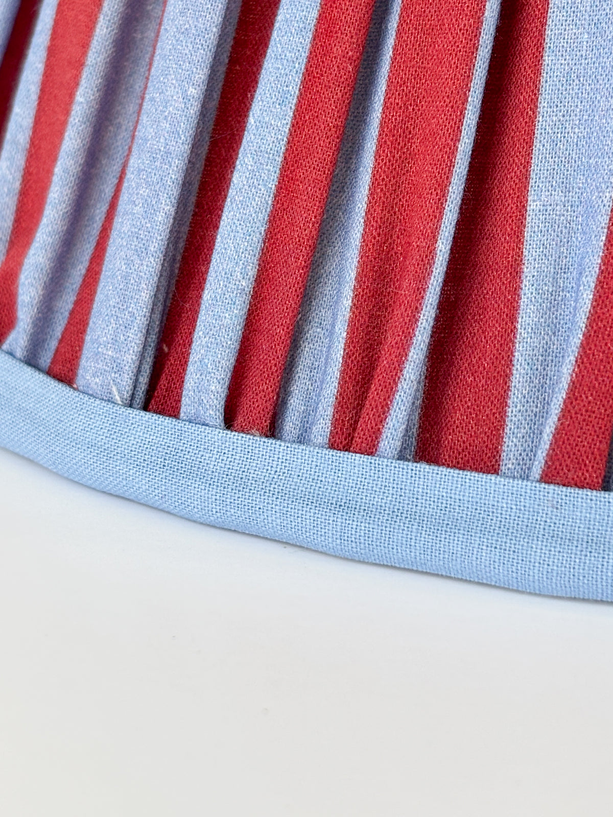 Red and Blue Stripe Pleated Empire Lampshade - 10 inches