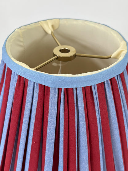 Red and Blue Stripe Pleated Empire Lampshade - 10 inches