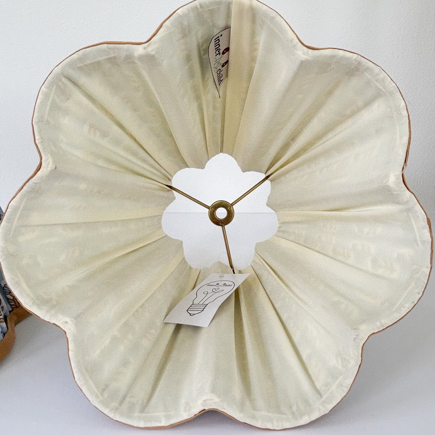 Blue Floral Scalloped Block-Print Empire Lampshade