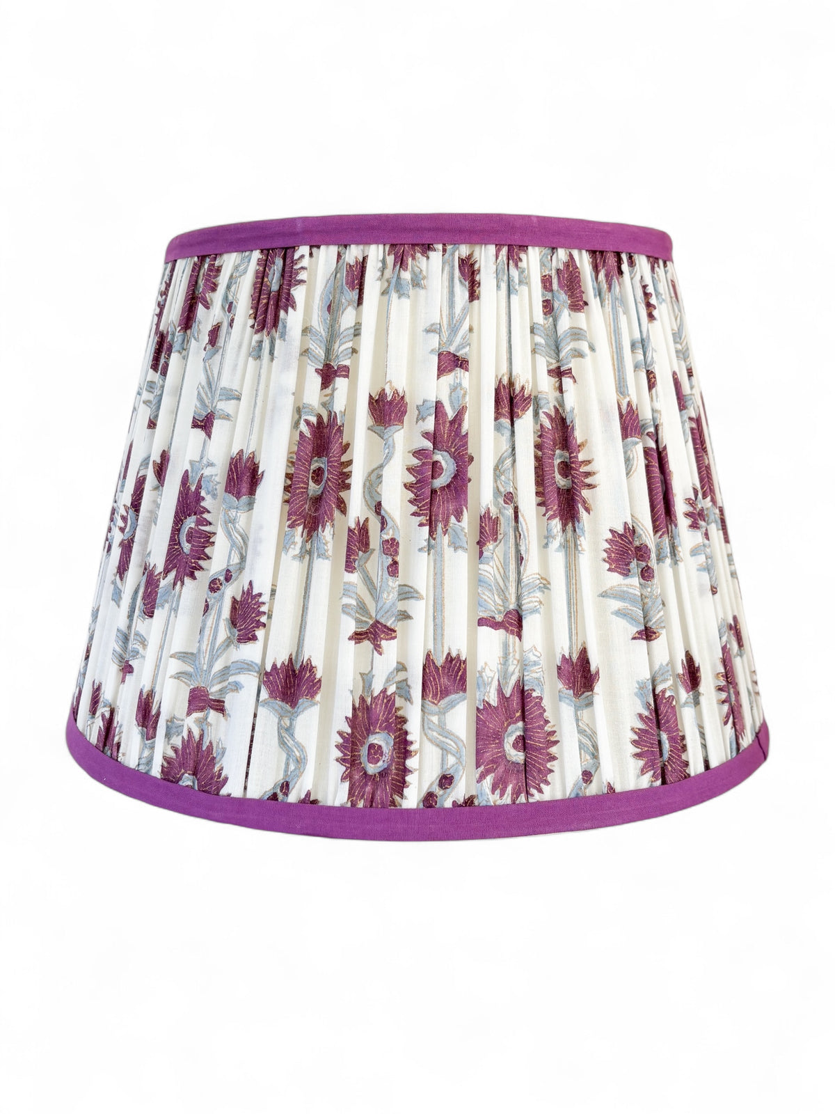 Purple Floral Pleated Lampshade