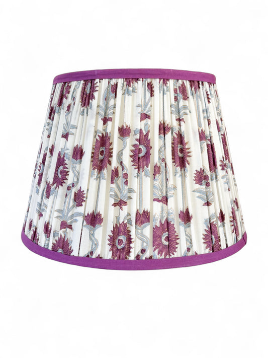 Purple Floral Pleated Lampshade