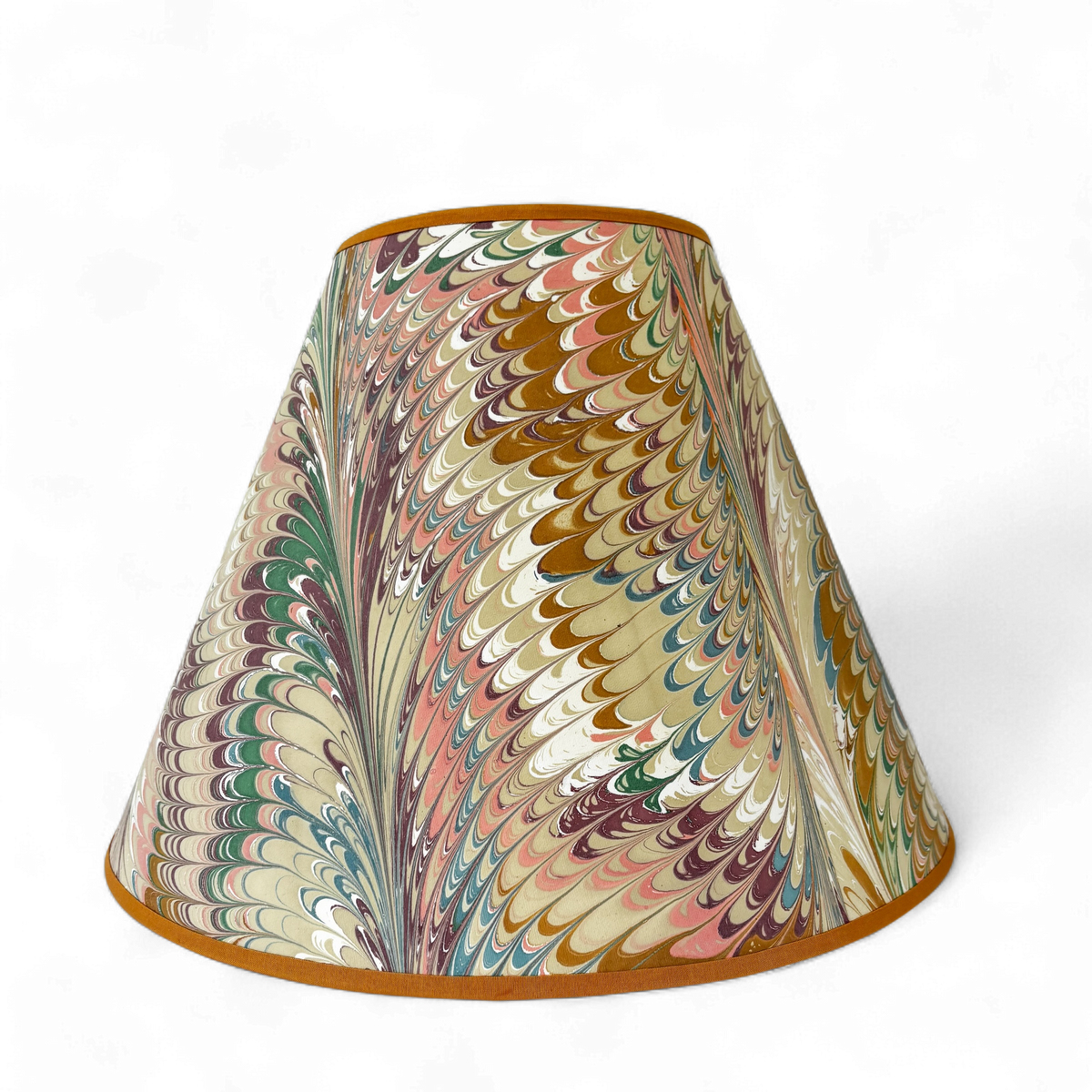 Handcrafted Marbled Empire Lampshade in Pastel Jewel Tones