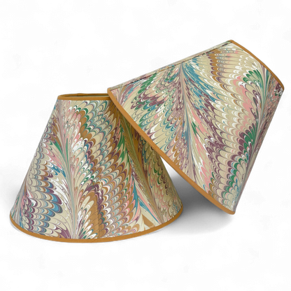 Handcrafted Marbled Empire Lampshade in Pastel Jewel Tones