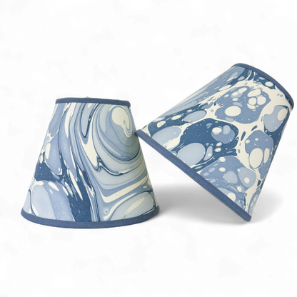 Blue Hand-Marbled Chandelier Clip On Sconce