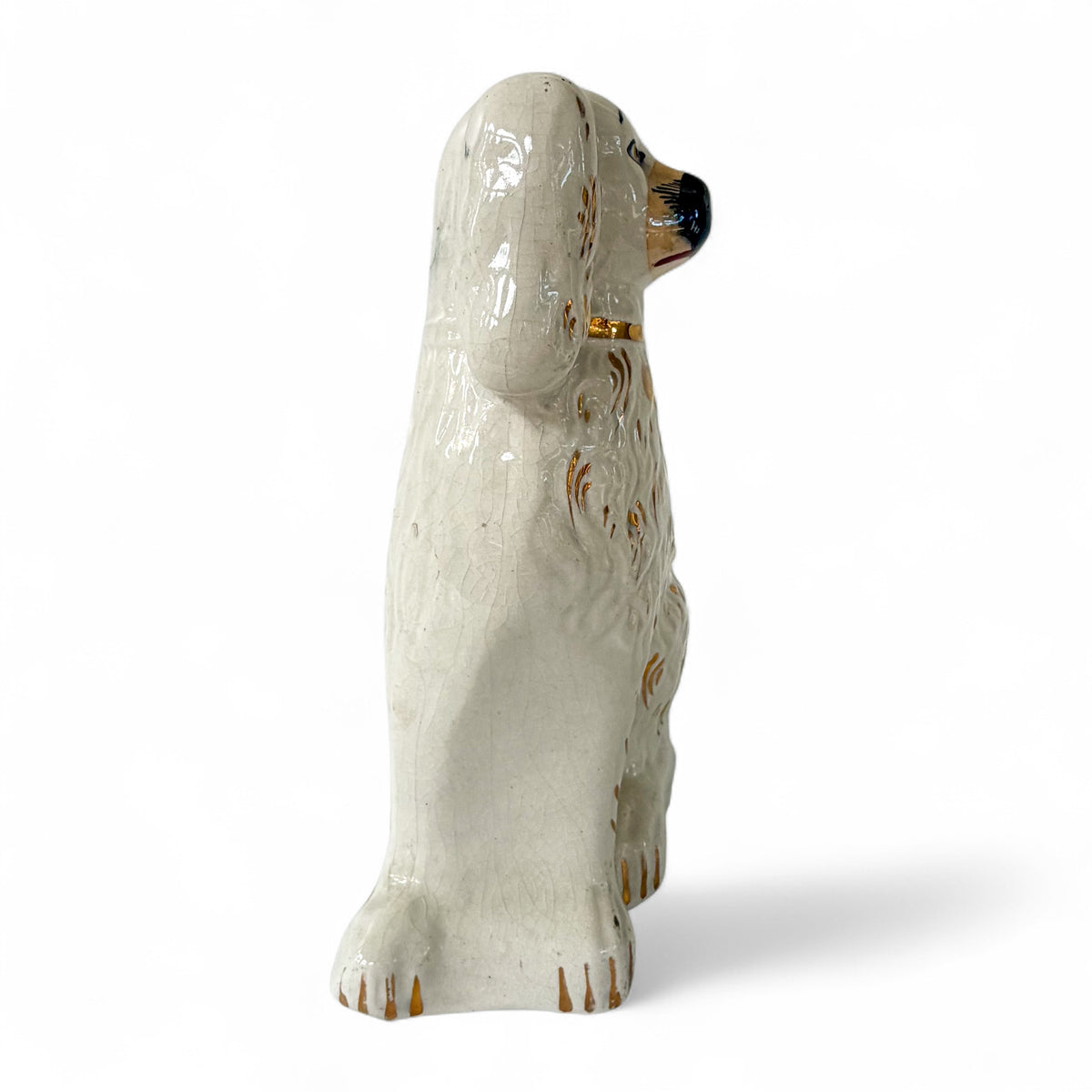 Antique Victorian Staffordshire Spaniel Dogs