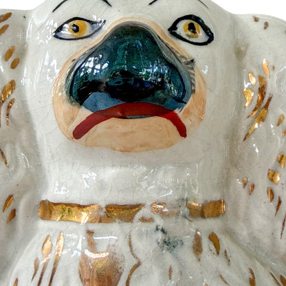 Antique Victorian Staffordshire Spaniel Dogs