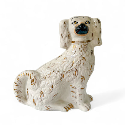 Antique Victorian Staffordshire Spaniel Dogs