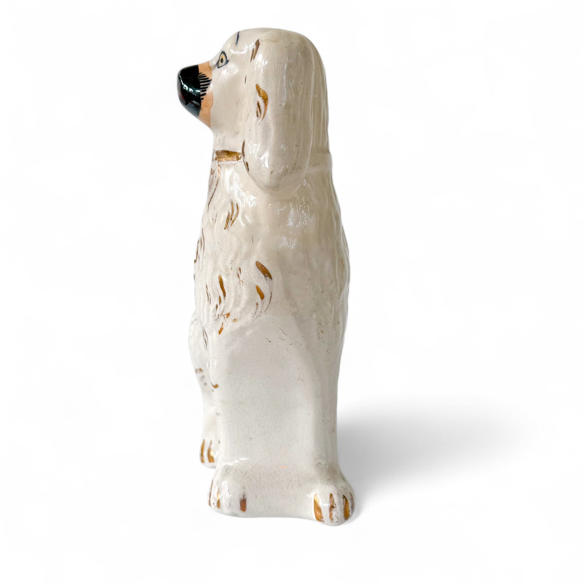 Antique Victorian Staffordshire Spaniel Dogs