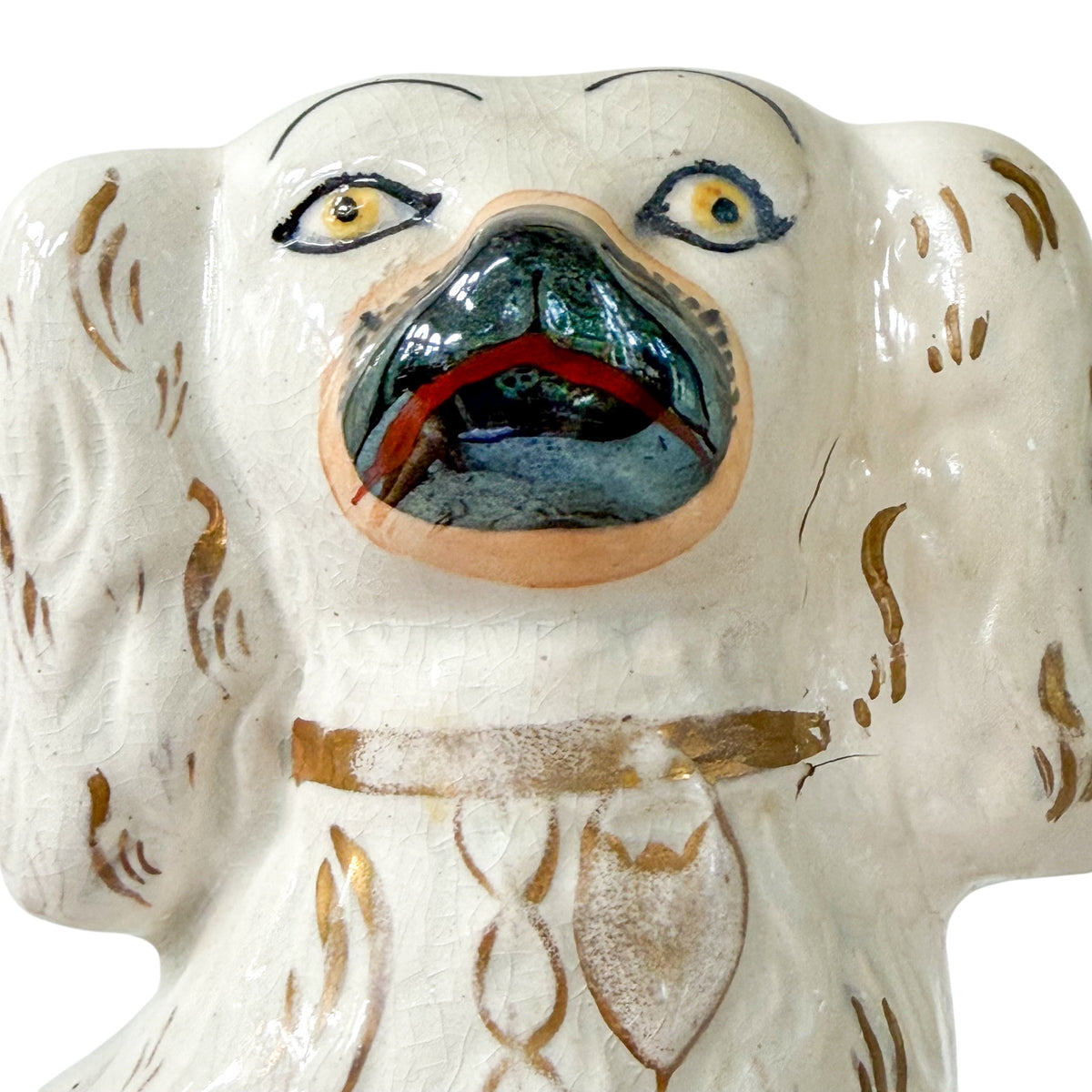 Antique Victorian Staffordshire Spaniel Dogs