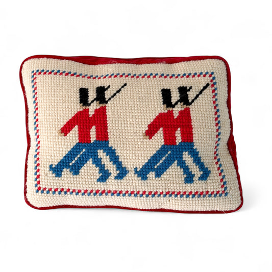 Vintage Soldier Needlepoint Pillow