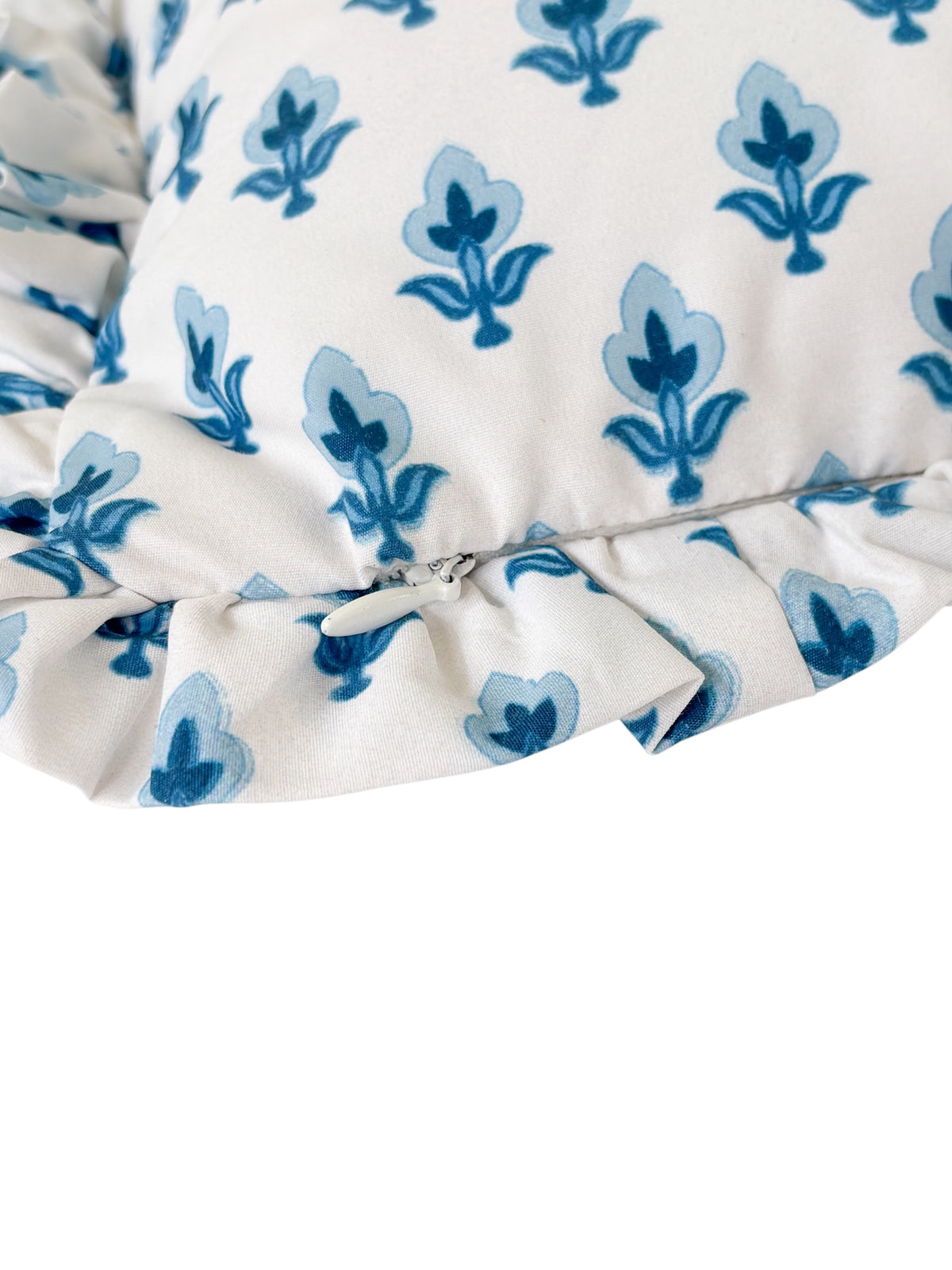 Antiquing Hand Embroidered Floral Throw Pillow